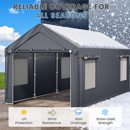 10x20FT Car Port Portable Garage (Gray / 10x20)