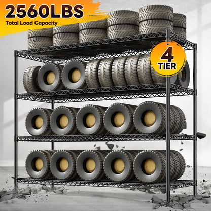 4 Tier 2560LBS Heavy Duty Shelving (55.5"H x 55.5"W x 18"D)