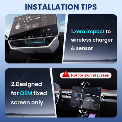 Under Screen Storage for Model Y (2025-2026-With Behind Screen Tray / Black)