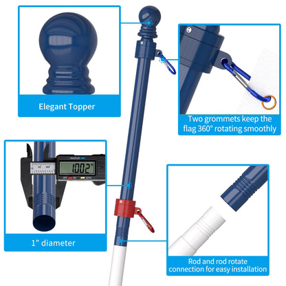 Flag Pole Upgraded Bracket (Red & Blue & White)