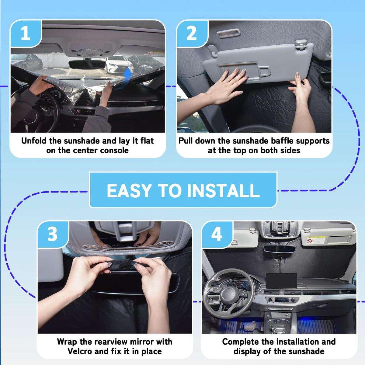 Custom Fit Windshield Sun Shade for Nissan Sentra 2013 (for 2013-2019 Nissan Sentra)