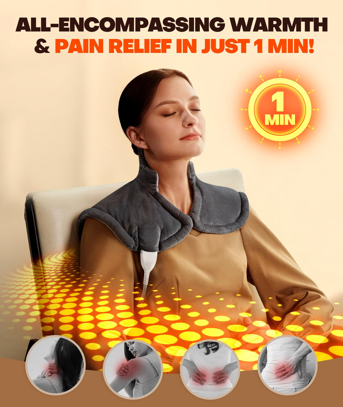 Graphene Infused 1Min Fast Heating Pad (22"*18" Gray)