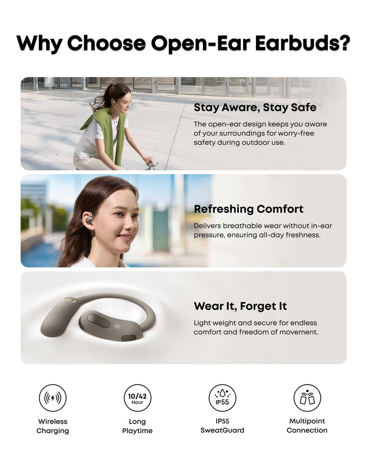 AeroFit 2 by Anker Open Ear Earbuds (Brown / Standard / Standard)