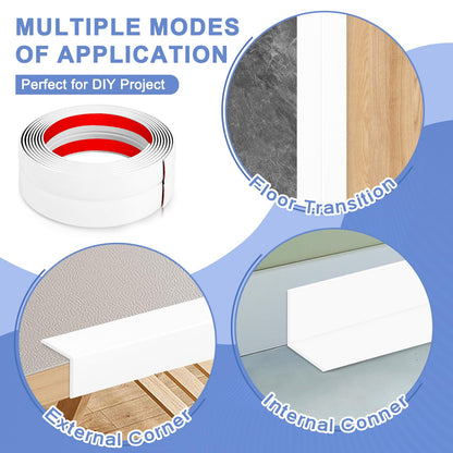 Wall Corner Protector Moulding Trim Peel and Stick (White / 0.8 In x 40 Ft)