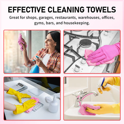Microfiber Cleaning Cloth Roll (Pink / 75 Pack)