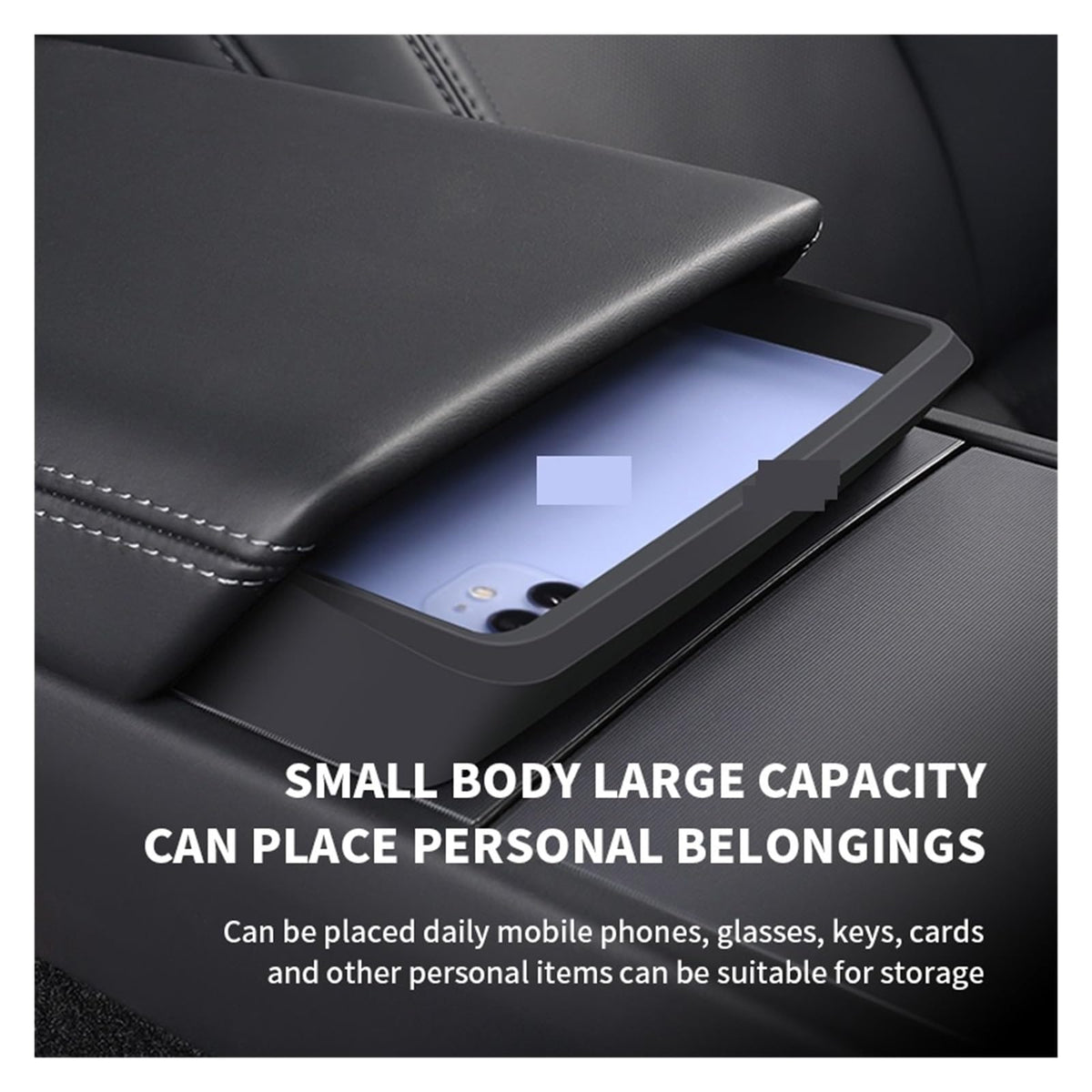 Compatible For Tesla Model 3 2024 Armrest Convenient Storage Box Glasses Box For Model3 Silicone Pocket Auto Parts (Compatible For Model 3 highland)