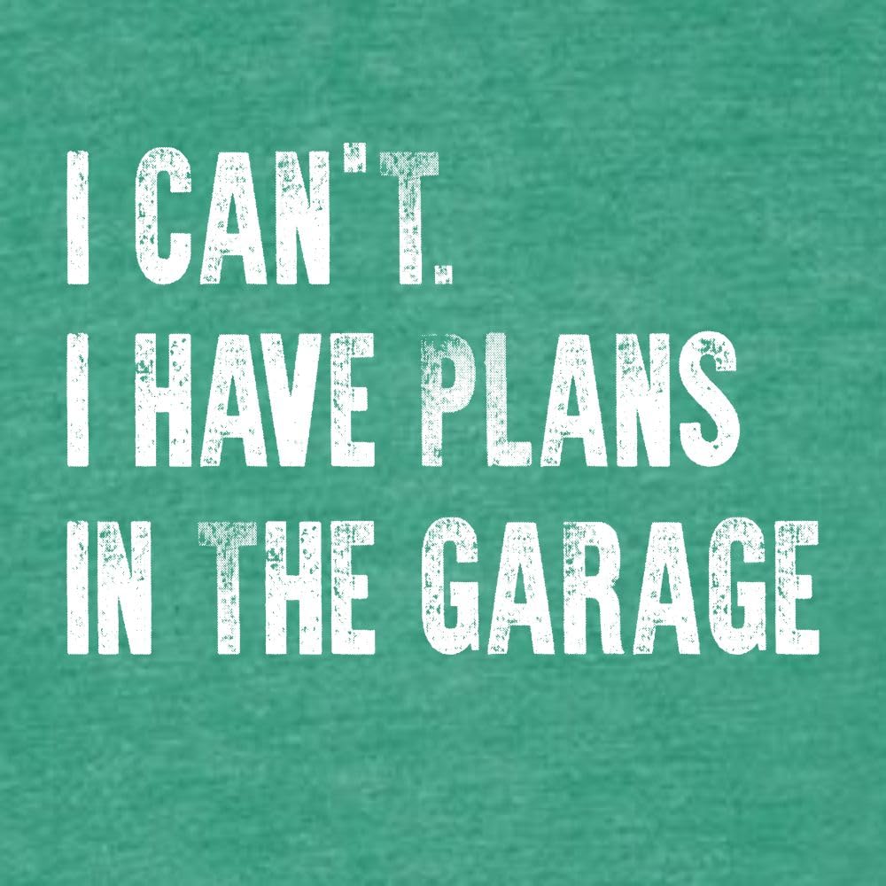 Medium Kelly Green Mens I Can't I Have Plans in The Garage Funny Dad Gift Deluxe Soft T (Medium / Kelly Green)