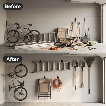 Garage Hooks 4 Pack Large Square Wall Hooks for Hanging Heavy Duty Ladders (Orange / Large Square-4pcs)