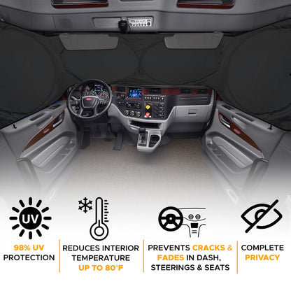 Windshield Sun Shade for Semi Truck Windshield (Large-Standard)