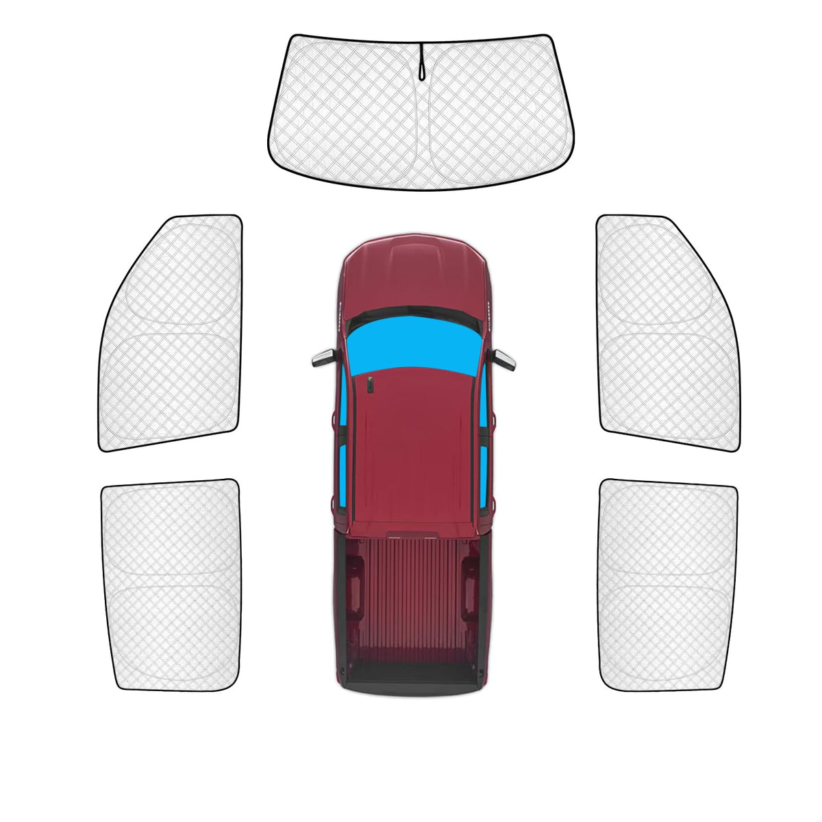 5pcs Thicken Sun Shades for Chevy Silverado 1500 2014 (for Chevy Silverado 1500 2014-2019)