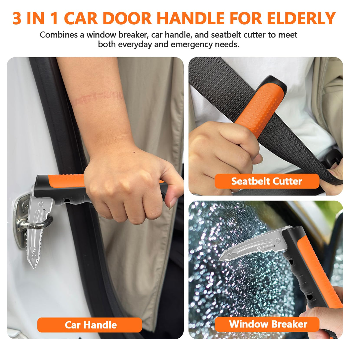 Car Door Handle for Elderly (Orange)