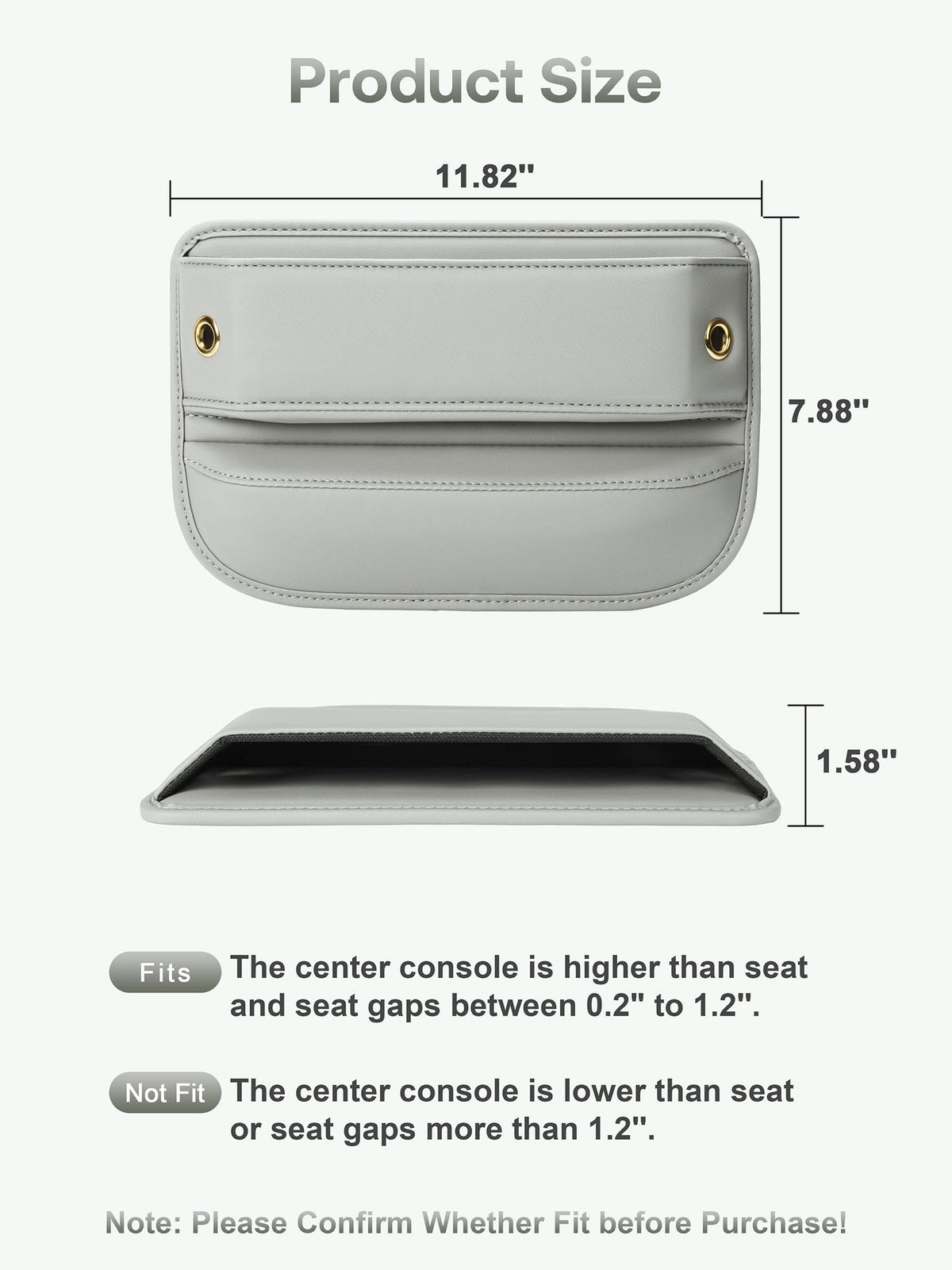 Premium Leather Car Seat Gap Filler Organizer (05 Beige, 1 Pack)