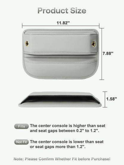 Premium Leather Car Seat Gap Filler Organizer (05 Beige, 1 Pack)
