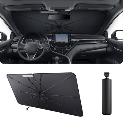 2025 Upgrade Car Windshield Sun Shade Windshield Sunshade Umbrella [Star Fabric] Protect Car from Sun Rays&Heat Damage Keeps Vehicle Cool (S2)