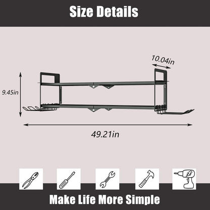 Power Tool Organizer Heavy Duty Wall Mount Drill Tools Holder (Black / 4 Slots 2Layers)
