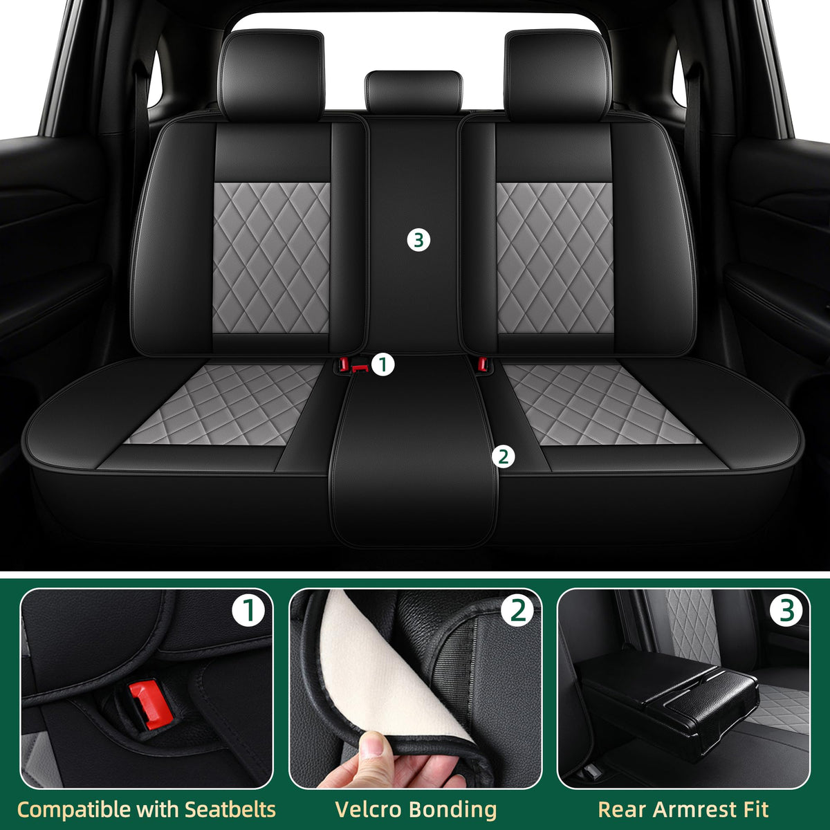 Car Seat Covers for Toyota Corolla Cross 2022 2023 2024 2025 (128 Black&Grey / 42-Corolla Cross-5 seat covers full set)