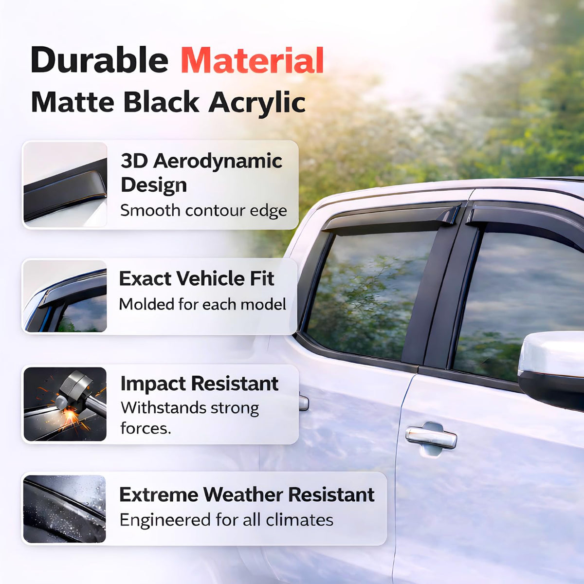 Rain Guards Window Visors for 2011 (2011-2014 Chrysler 200)