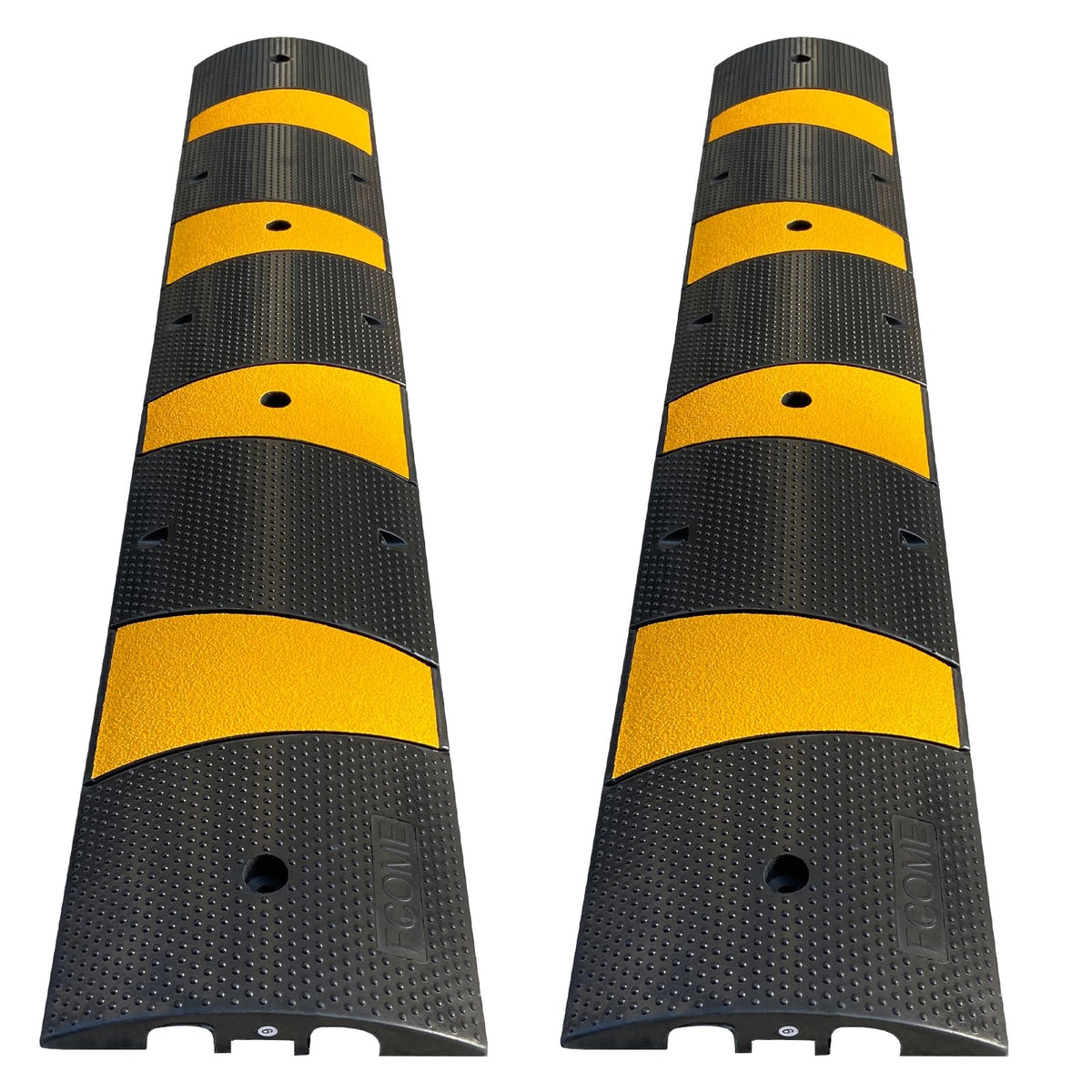 Rubber Speed Bump 6 Feet Rubber Driveway Modular Heavy Duty Speed 72.4 x 12 x 2.4 Inch Cable Protector Ramp for Garage Gravel Roads Asphalt Concrete (2 pack 6ft speed bump)