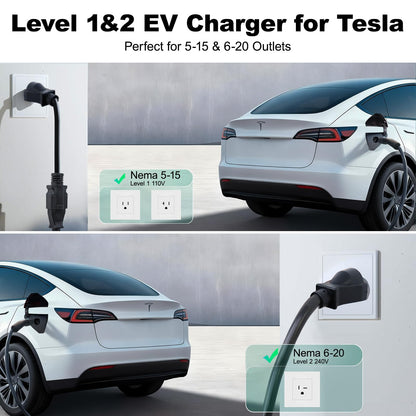 Level 1 2 Tesla Charger 16Amp (28FT / 16A-Tesla)