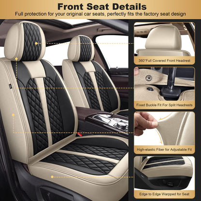 Car Seat Covers for Toyota 4Runner 2003 (#031 Black&Beige / 7.4runner-5 seat covers full set)