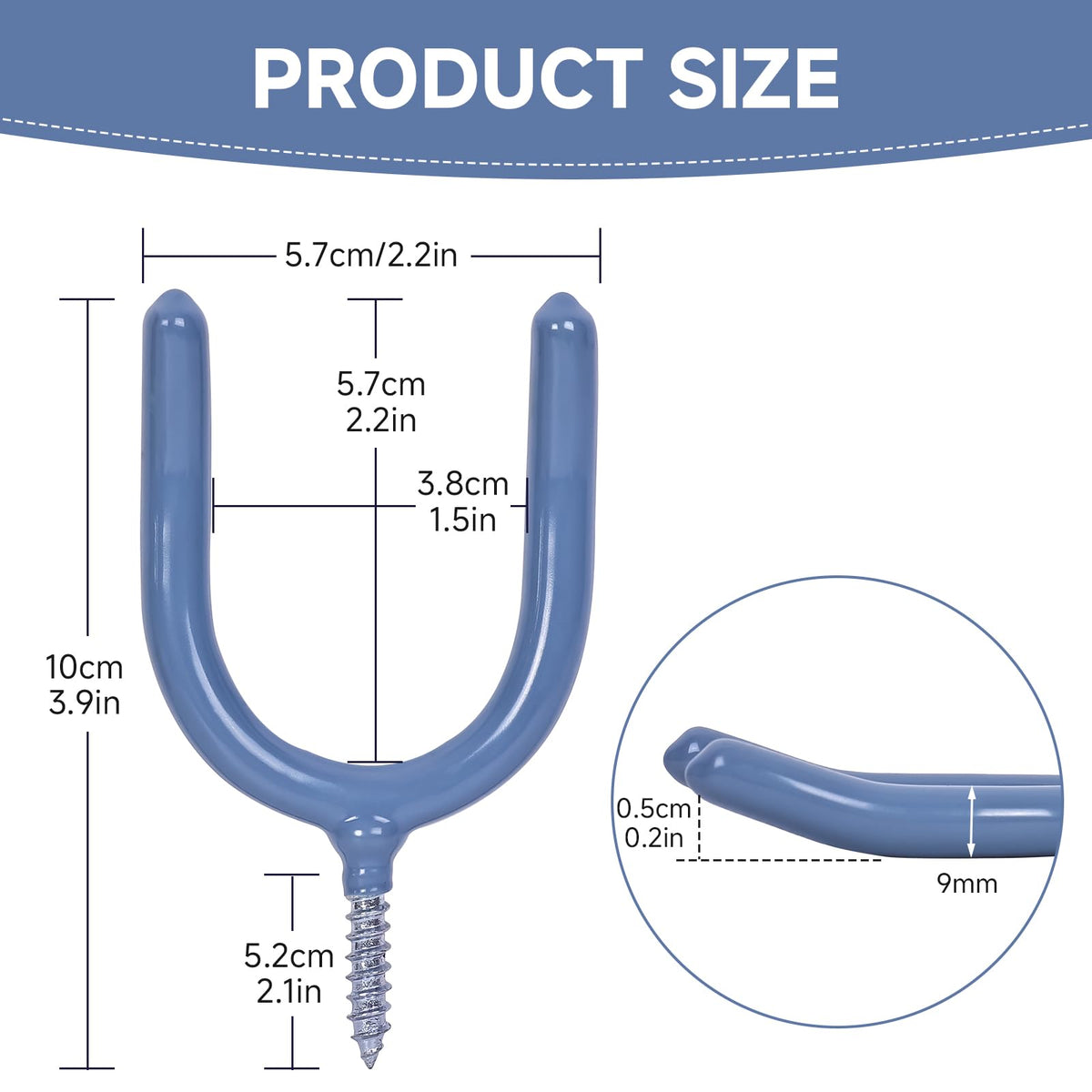 6 Pack Garage Storage System Steel U Hooks with Anti (Gray / 6 Pack)