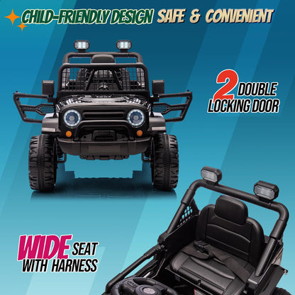 12V Kids Ride on Truck with Remote Control (Black)