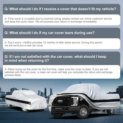 10 Layers Truck Cover Waterproof All Weather Custom Fit Ford F (Gray Black / Custom Fit for Ford F-250 F-350)