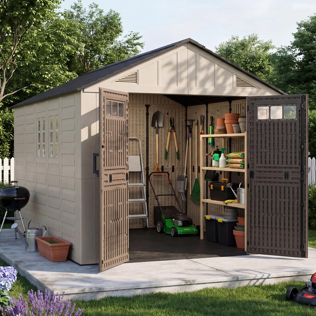 8x12 Ft Outdoor Storage Shed with Floor (8 x 12 ft)