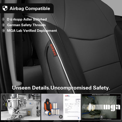 Car Sienna Seat Covers 2021 (Black/Gray / 2021-2026 8 Seats, 2nd Row 4/2/4 Split)