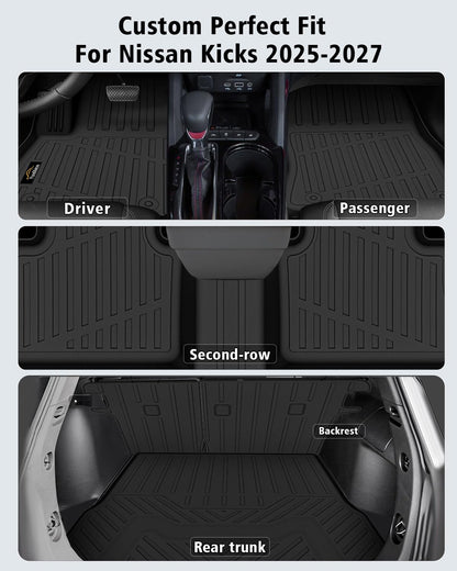 Floor Mats & Cargo Liner & Backrest Mat for Nissan Kicks 2025