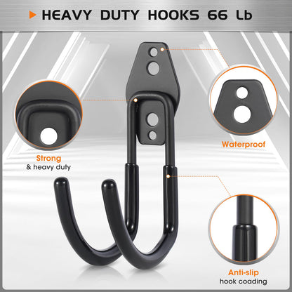 Hose Hanger Wall Mount 2 Pack (Black 2 Pcs)