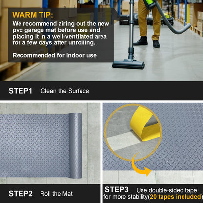 7.5x25 FT Garage Floor Mat (Matte Gray / 7.5x25 FT)