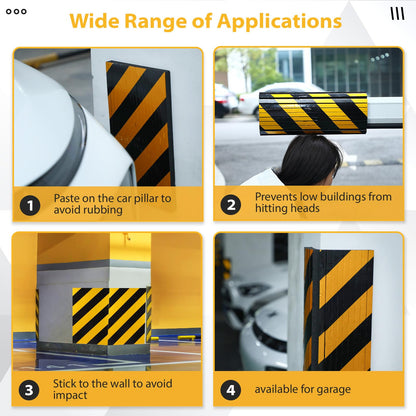 6 Pcs Garage Wall Protector Garage Pole Padding Wall Bumpers Guards Reflective Foam Stoppers for Your Vehicle Parking Corner for Parking Lot