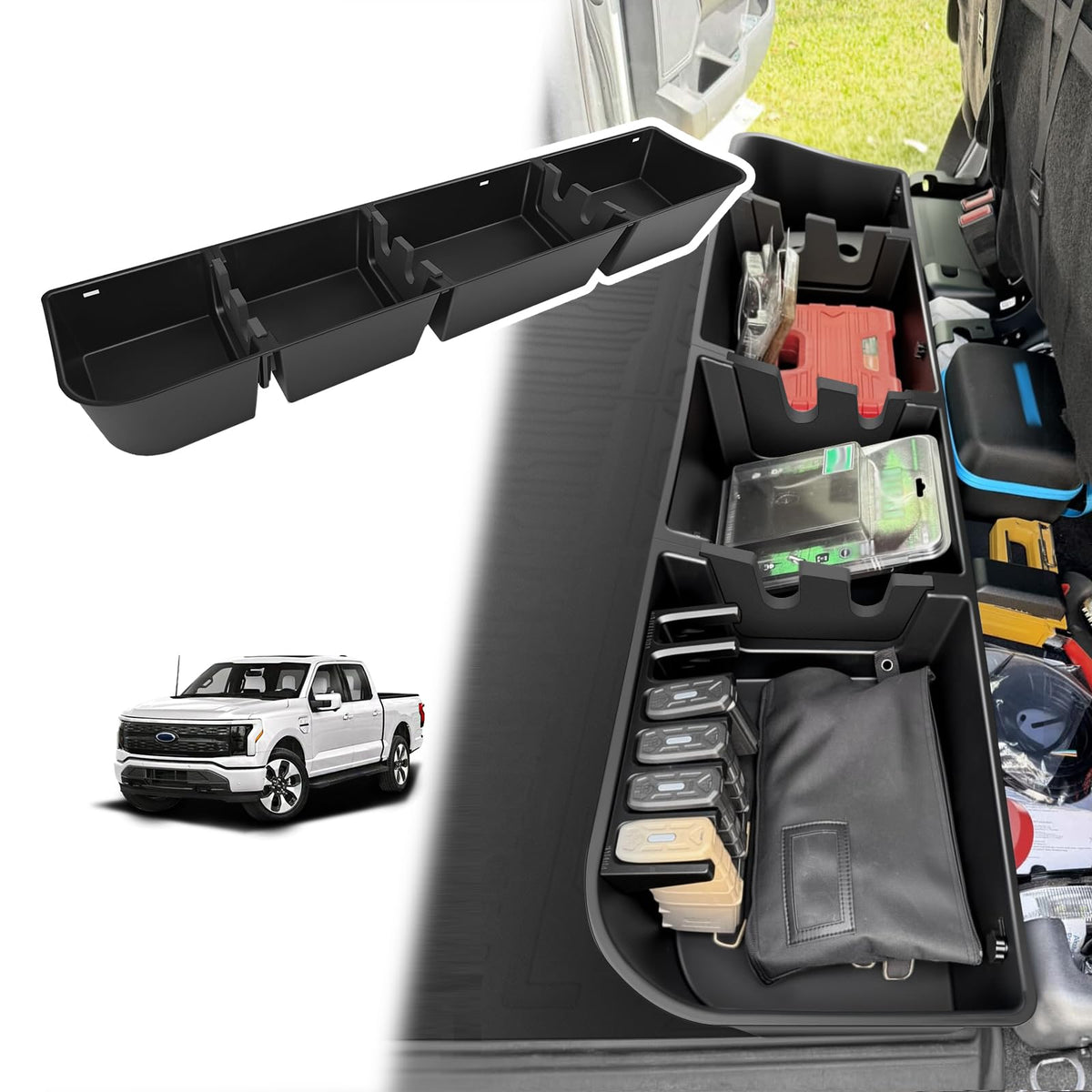 Under Seat Storage Box Fit for Ford F150 2015 (1)F150|2015+|Rear underseat storage)
