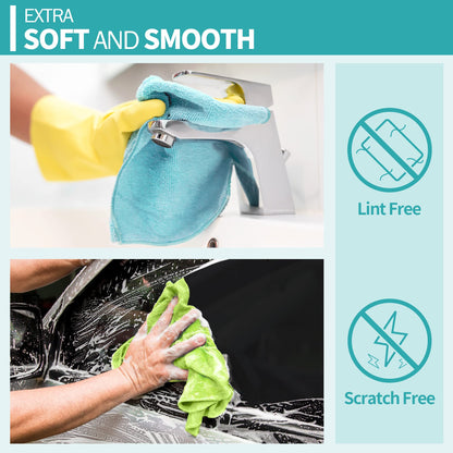 Microfiber Cleaning Cloth (Multicolor / 60 Pack)