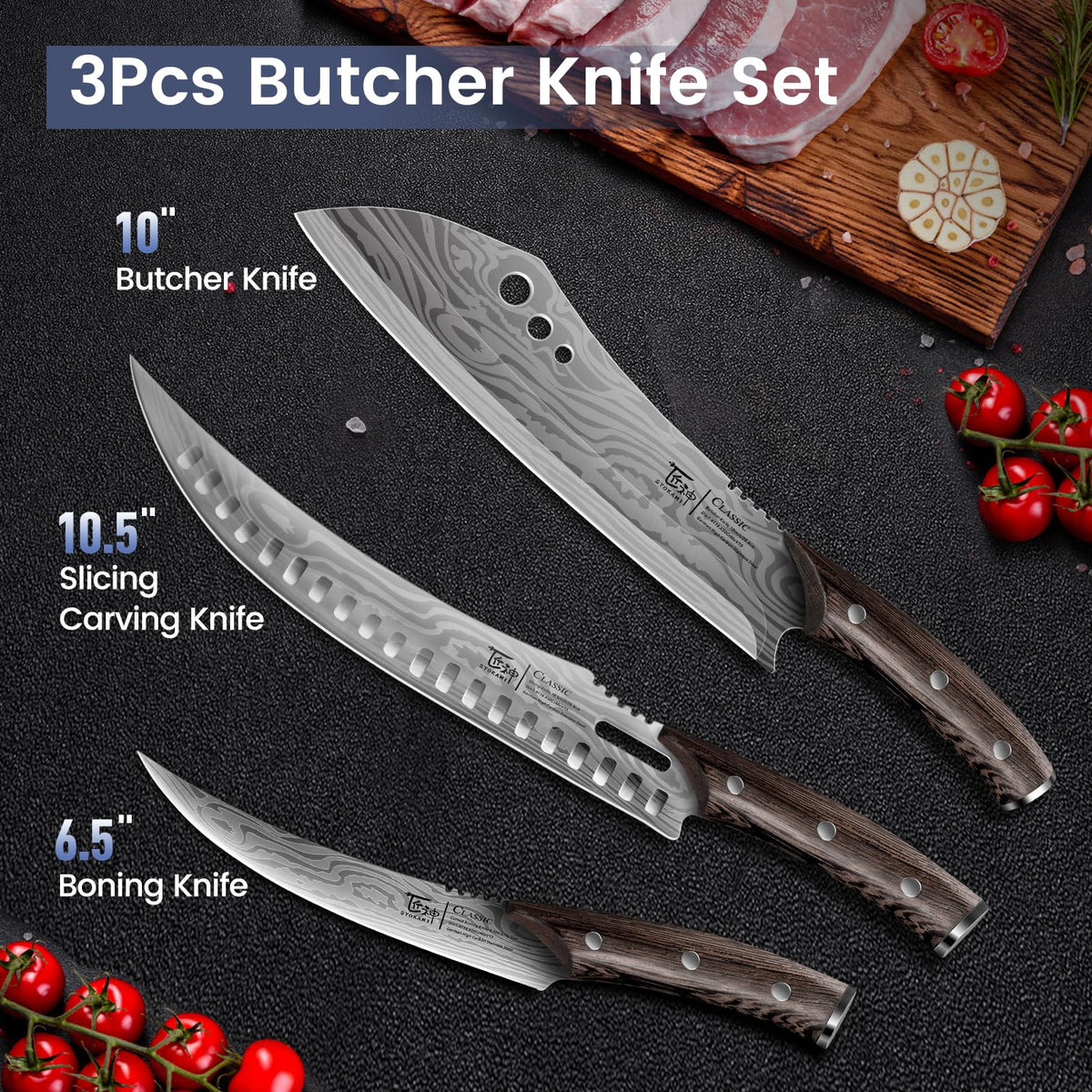 Butcher Knife Set (3 PCS Butcher Set)