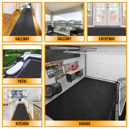 2x43 Hallway Runner Rug (Black / 2' x 43' (Runner))