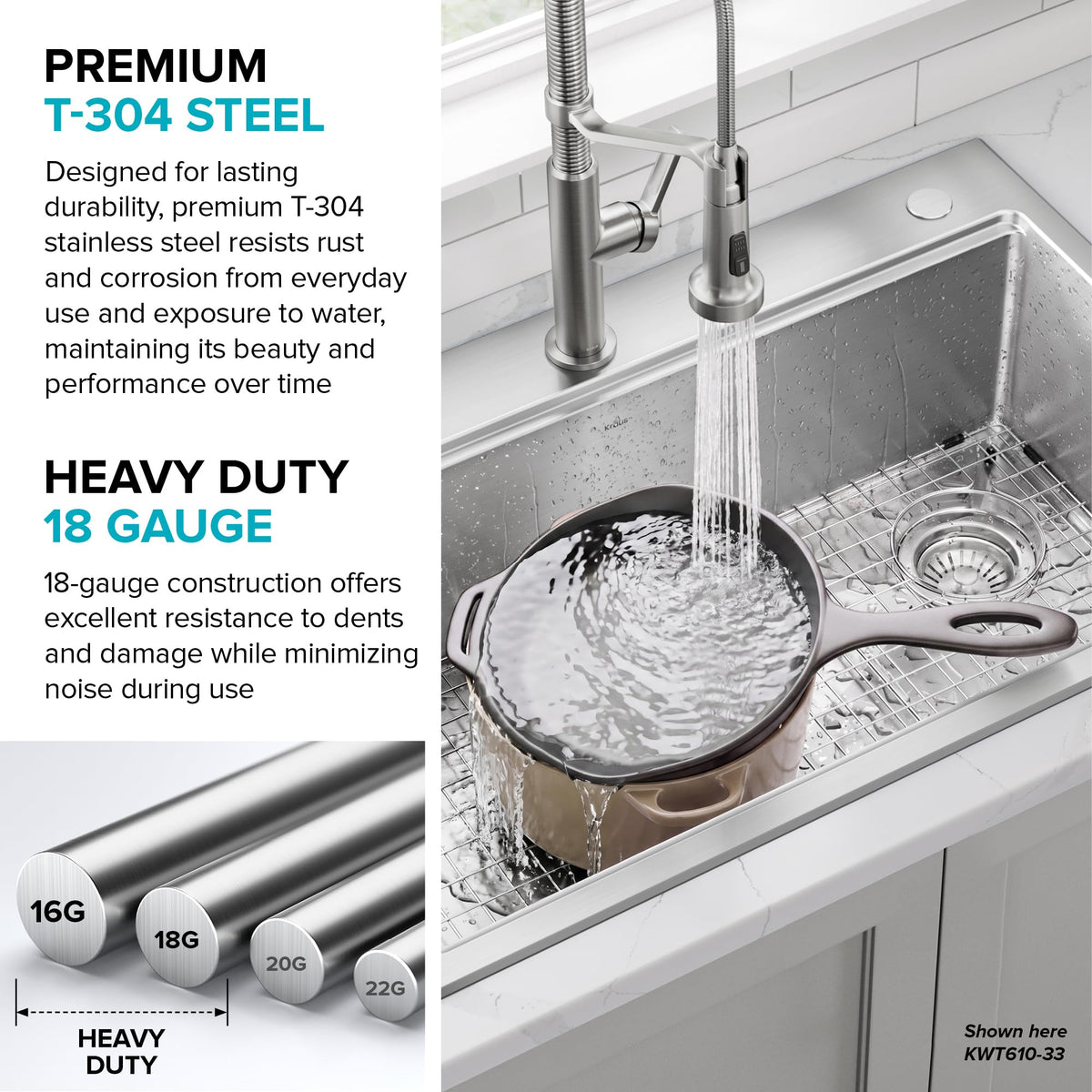 Fairlane 25 in Drop In (25 Inch / Single Bowl Workstation — Drop In)