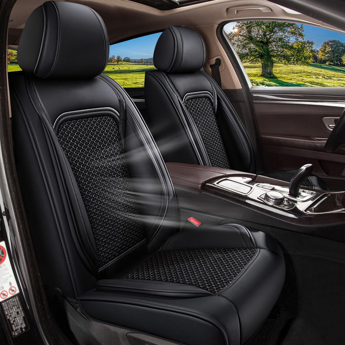 Faux Leather Full Set for Honda Fit Seat Covers 2007 (#053 Black / 233.fit-5 seat covers full set)