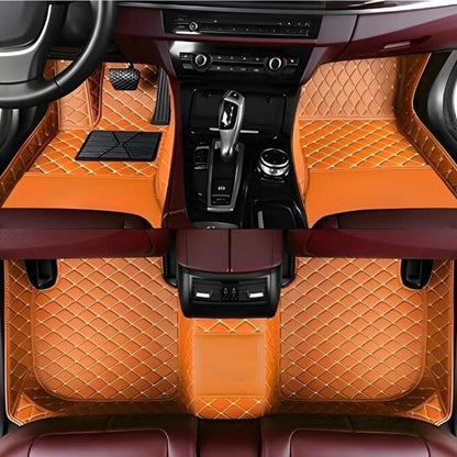 Customized Leather car Floor mats Suitable for 99% of car Models All (orange)