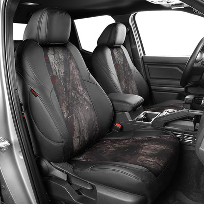 Tacoma Leather Car Seat Covers Custom Fit for Toyota Tacoma 2012 2013 2014 2015 (Leather(Black/Woodland Camo) / 2012-2015 Tacoma Full Set (Regular Seats))