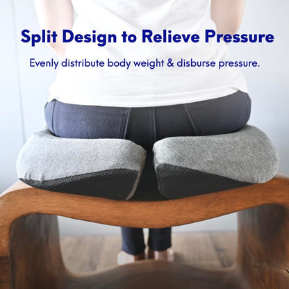 Patented Pressure Relief Seat Cushion for Long Sitting Hours on Office (Wellness Green)