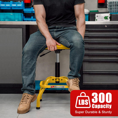 Shop Stool with Backrest (Yellow)
