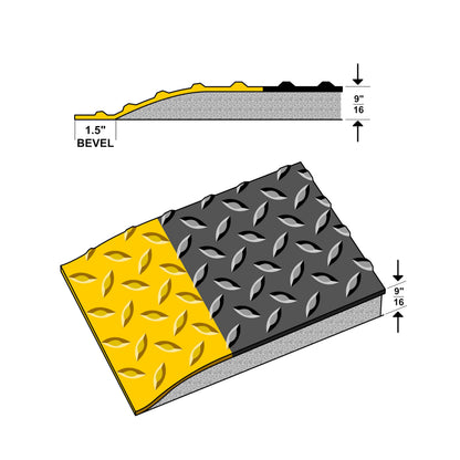 American Classic Black Yellow Diamond Plate Anti (Black/Yellow / 4' x 14')