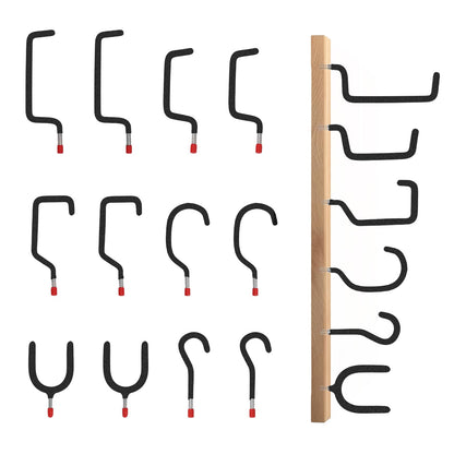 Garage Hooks Heavy Duty (Black / 6 Type & 12 Pack)