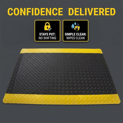 American Classic Black Yellow Diamond Plate Anti (Black/Yellow / 2' x 10')