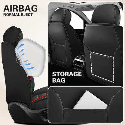 Car Seat Cover Fit for Honda Passport 2019 (Black&Red / 5 Seats Luxury)