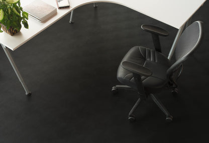 Seamless Sheet Vinyl Shed Flooring Cover with Bonded Fibrous Backing (8' x 20' / Midnight Black)