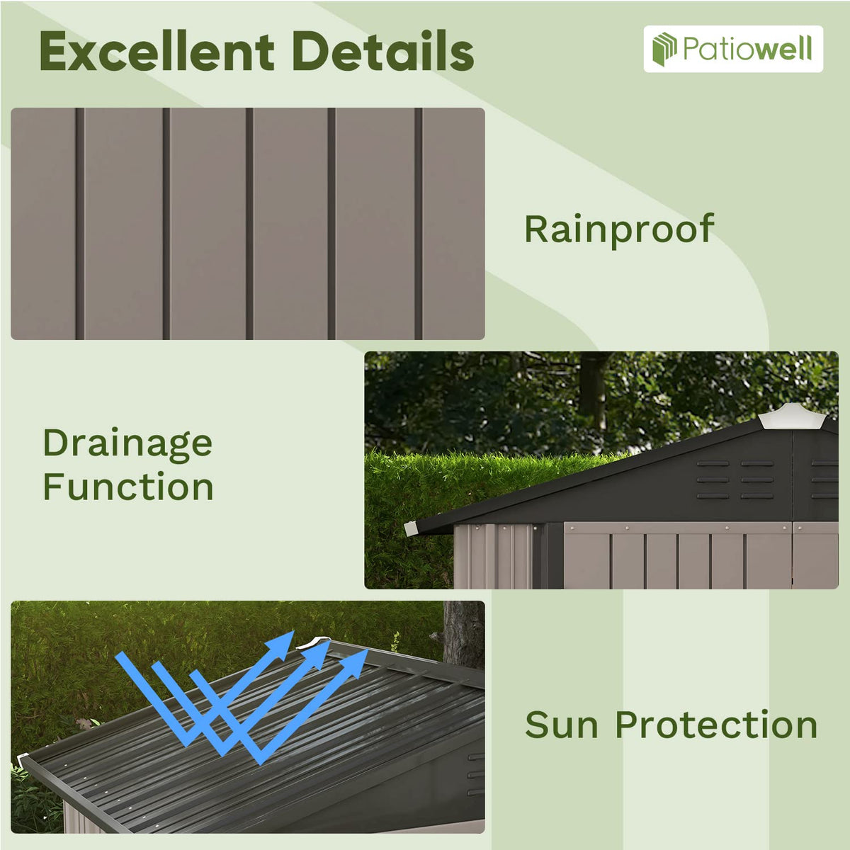 6x4 FT Outdoor Storage Shed (Brown / 6x4 FT)