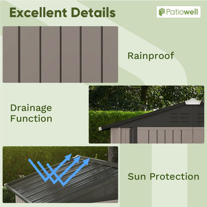 6x4 FT Outdoor Storage Shed (Brown / 6x4 FT)
